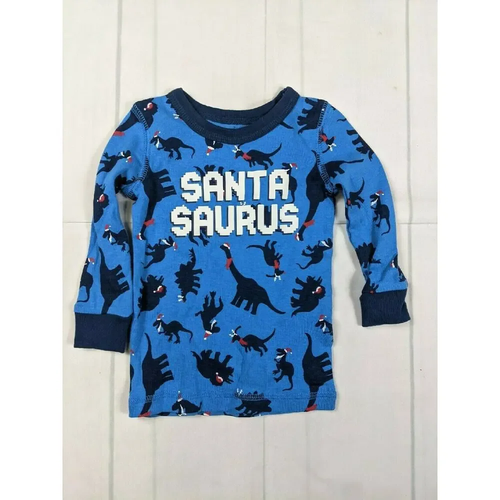 Oshkosh Blue Dino Santa Pajamas Size 9 Months